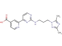 2-(2-{[3-(3,5-dimethyl-1H-1,2,4-triazol-1-yl)propyl]amino}pyrimidin-4-yl)isonicotinic acid