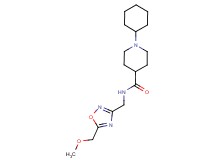 1-cyclohexyl-N-{[5-(methoxymethyl)-1,2,4-oxadiazol-3-yl]methyl}-4-piperidinecarboxamide