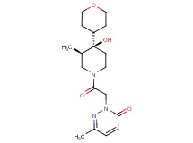 2-{2-[(3R*,4R*)-4-hydroxy-3-methyl-4-(tetrahydro-2H-pyran-4-yl)-1-piperidinyl]-2-oxoethyl}-6-methyl-3(2H)-pyridazinone
