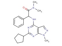 2-[(6-cyclopentyl-1-methyl-1H-pyrazolo[3,4-d]pyrimidin-4-yl)amino]-N,N-dimethyl-2-phenylacetamide