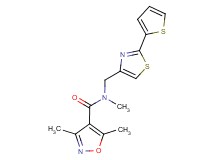 N,3,5-trimethyl-N-{[2-(2-thienyl)-1,3-thiazol-4-yl]methyl}-4-isoxazolecarboxamide