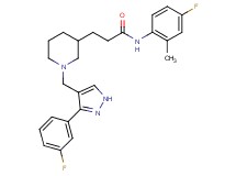 N-(4-fluoro-2-methylphenyl)-3-(1-{[3-(3-fluorophenyl)-1H-pyrazol-4-yl]methyl}-3-piperidinyl)propanamide