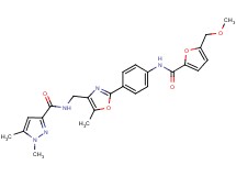 N-{[2-(4-{[5-(methoxymethyl)-2-furoyl]amino}phenyl)-5-methyl-1,3-oxazol-4-yl]methyl}-1,5-dimethyl-1H-pyrazole-3-carboxamide