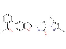 N-{[5-(2-acetylphenyl)-2,3-dihydro-1-benzofuran-2-yl]methyl}-2-(3,5-dimethyl-1H-pyrazol-1-yl)propanamide