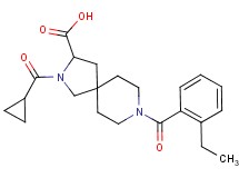 2-(cyclopropylcarbonyl)-8-(2-ethylbenzoyl)-2,8-diazaspiro[4.5]decane-3-carboxylic acid