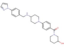 1-[4-(4-{[4-(1H-pyrazol-1-yl)benzyl]amino}-1-piperidinyl)benzoyl]-3-piperidinol