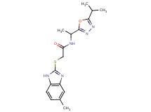 N-[1-(5-isopropyl-1,3,4-oxadiazol-2-yl)ethyl]-2-[(5-methyl-1H-benzimidazol-2-yl)thio]acetamide