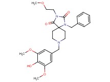 1-benzyl-8-(4-hydroxy-3,5-dimethoxybenzyl)-3-(2-methoxyethyl)-1,3,8-triazaspiro[4.5]decane-2,4-dione