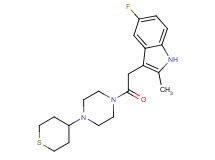5-fluoro-2-methyl-3-{2-oxo-2-[4-(tetrahydro-2H-thiopyran-4-yl)piperazin-1-yl]ethyl}-1H-indole