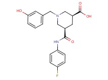 (3S*,5R*)-5-{[(4-fluorophenyl)amino]carbonyl}-1-(3-hydroxybenzyl)-3-piperidinecarboxylic acid