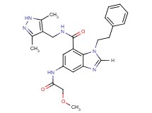 N-[(3,5-dimethyl-1H-pyrazol-4-yl)methyl]-5-[(methoxyacetyl)amino]-1-(2-phenylethyl)-1H-benzimidazole-7-carboxamide