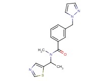 N-methyl-3-(1H-pyrazol-1-ylmethyl)-N-[1-(1,3-thiazol-5-yl)ethyl]benzamide