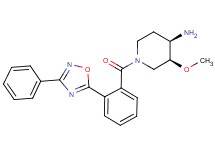 (3S*,4R*)-3-methoxy-1-[2-(3-phenyl-1,2,4-oxadiazol-5-yl)benzoyl]piperidin-4-amine