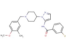 3-fluoro-N-{1-[1-(4-methoxy-3-methylbenzyl)-4-piperidinyl]-1H-pyrazol-5-yl}benzamide