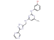 3-[(4-methyl-6-{[(3-pyrazin-2-yl-1H-1,2,4-triazol-5-yl)methyl]amino}pyrimidin-2-yl)amino]phenol