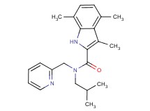 N-isobutyl-3,4,7-trimethyl-N-(2-pyridinylmethyl)-1H-indole-2-carboxamide