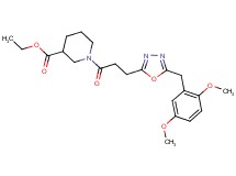 ethyl 1-{3-[5-(2,5-dimethoxybenzyl)-1,3,4-oxadiazol-2-yl]propanoyl}-3-piperidinecarboxylate