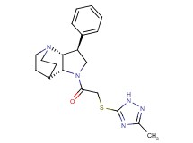 (2R*,3S*,6R*)-5-{[(3-methyl-1H-1,2,4-triazol-5-yl)thio]acetyl}-3-phenyl-1,5-diazatricyclo[5.2.2.0~2,6~]undecane