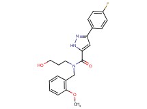 3-(4-fluorophenyl)-N-(3-hydroxypropyl)-N-(2-methoxybenzyl)-1H-pyrazole-5-carboxamide