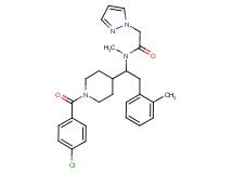 N-[1-[1-(4-chlorobenzoyl)-4-piperidinyl]-2-(2-methylphenyl)ethyl]-N-methyl-2-(1H-pyrazol-1-yl)acetamide