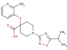 1-(5-isopropyl-1,2,4-oxadiazol-3-yl)-4-[(2-methylpyridin-3-yl)oxy]piperidine-4-carboxylic acid