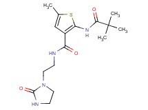 2-[(2,2-dimethylpropanoyl)amino]-5-methyl-N-[2-(2-oxoimidazolidin-1-yl)ethyl]thiophene-3-carboxamide