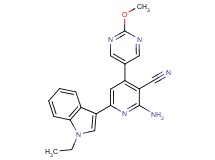 2-amino-6-(1-ethyl-1H-indol-3-yl)-4-(2-methoxypyrimidin-5-yl)nicotinonitrile