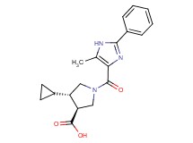 (3S*,4S*)-4-cyclopropyl-1-[(5-methyl-2-phenyl-1H-imidazol-4-yl)carbonyl]pyrrolidine-3-carboxylic acid