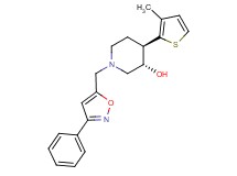 (3S*,4R*)-4-(3-methyl-2-thienyl)-1-[(3-phenylisoxazol-5-yl)methyl]piperidin-3-ol