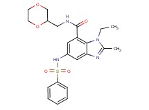 N-(1,4-dioxan-2-ylmethyl)-1-ethyl-2-methyl-5-[(phenylsulfonyl)amino]-1H-benzimidazole-7-carboxamide