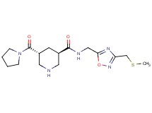 (3R*,5R*)-N-({3-[(methylthio)methyl]-1,2,4-oxadiazol-5-yl}methyl)-5-(pyrrolidin-1-ylcarbonyl)piperidine-3-carboxamide