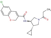 6-chloro-N-[(3R*,4S*)-4-cyclopropyl-1-propionylpyrrolidin-3-yl]-2H-chromene-3-carboxamide