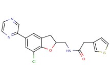 N-{[7-chloro-5-(2-pyrazinyl)-2,3-dihydro-1-benzofuran-2-yl]methyl}-2-(3-thienyl)acetamide