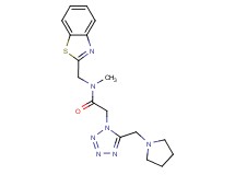 N-(1,3-benzothiazol-2-ylmethyl)-N-methyl-2-[5-(1-pyrrolidinylmethyl)-1H-tetrazol-1-yl]acetamide