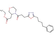 ethyl (4-{3-[5-(4-phenylbutyl)-1,3,4-oxadiazol-2-yl]propanoyl}-3-morpholinyl)acetate