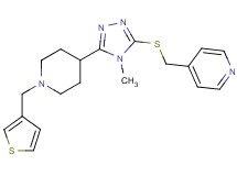 4-[({4-methyl-5-[1-(3-thienylmethyl)-4-piperidinyl]-4H-1,2,4-triazol-3-yl}thio)methyl]pyridine