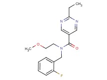 2-ethyl-N-(2-fluorobenzyl)-N-(2-methoxyethyl)-5-pyrimidinecarboxamide