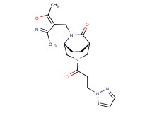 (1S*,5R*)-6-[(3,5-dimethyl-4-isoxazolyl)methyl]-3-[3-(1H-pyrazol-1-yl)propanoyl]-3,6-diazabicyclo[3.2.2]nonan-7-one