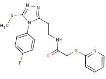 N-{2-[4-(4-fluorophenyl)-5-(methylthio)-4H-1,2,4-triazol-3-yl]ethyl}-2-(2-pyridinylthio)acetamide