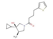 (3R*,4R*)-3-cyclopropyl-4-methyl-1-[4-(2-thienyl)butanoyl]pyrrolidin-3-ol