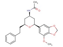 N-[(2S*,4R*,6S*)-2-(7-methoxy-1,3-benzodioxol-5-yl)-6-(2-phenylethyl)tetrahydro-2H-pyran-4-yl]acetamide
