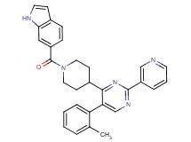 6-({4-[5-(2-methylphenyl)-2-(3-pyridinyl)-4-pyrimidinyl]-1-piperidinyl}carbonyl)-1H-indole