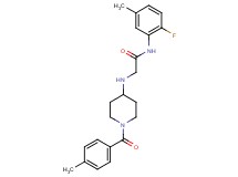 N-(2-fluoro-5-methylphenyl)-2-{[1-(4-methylbenzoyl)piperidin-4-yl]amino}acetamide