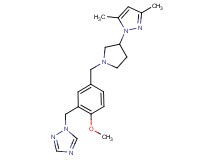 1-(5-{[3-(3,5-dimethyl-1H-pyrazol-1-yl)-1-pyrrolidinyl]methyl}-2-methoxybenzyl)-1H-1,2,4-triazole