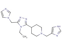 4-[4-ethyl-5-(1H-imidazol-1-ylmethyl)-4H-1,2,4-triazol-3-yl]-1-(1H-imidazol-4-ylmethyl)piperidine
