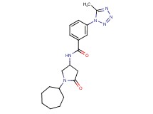 N-(1-cycloheptyl-5-oxopyrrolidin-3-yl)-3-(5-methyl-1H-tetrazol-1-yl)benzamide