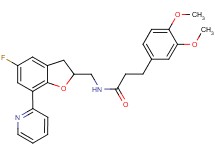 3-(3,4-dimethoxyphenyl)-N-{[5-fluoro-7-(2-pyridinyl)-2,3-dihydro-1-benzofuran-2-yl]methyl}propanamide
