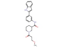 N-[3-(1H-indol-2-yl)phenyl]-1-(3-methoxypropanoyl)-3-piperidinecarboxamide