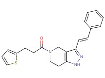 3-[(E)-2-phenylvinyl]-5-[3-(2-thienyl)propanoyl]-4,5,6,7-tetrahydro-1H-pyrazolo[4,3-c]pyridine
