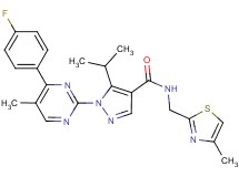 1-[4-(4-fluorophenyl)-5-methyl-2-pyrimidinyl]-5-isopropyl-N-[(4-methyl-1,3-thiazol-2-yl)methyl]-1H-pyrazole-4-carboxamide